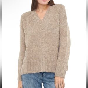 Pistola Vania Oversized V-neck Sweater Wool Alpaca Blend Taupe XL NWT